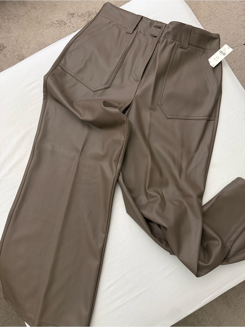Women’s Collette Wide Leg-Faux Leather Pants - Grey